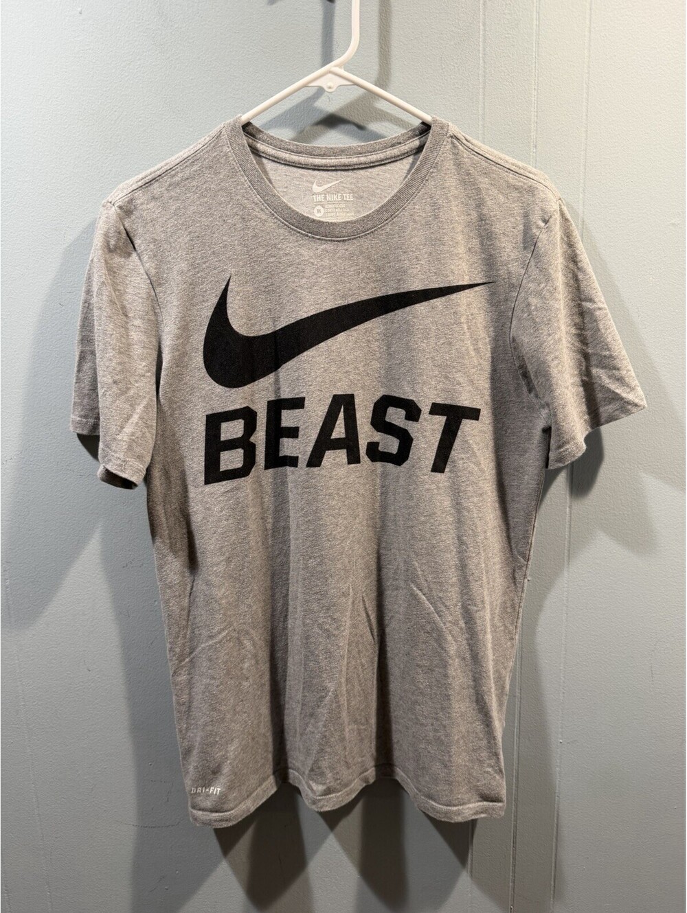 Mens The Nike Tee Size Medium Gray Big Nike Logo & Beast